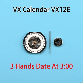 VX12 Japan Genuine Quartz Movement epson VX Calendar Series VX12E Quartz Movement Dydis: 8 3/4 '' 2 Rankų/datos rodymas 3:00 val