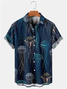 Vyrai Havajai Marškiniai Infauna Trumpomis rankovėmis oversized drabužiai 3D spausdinimas Dazn vyriški paplūdimio marškiniai Gatvės apranga Harajuku Tees vasara