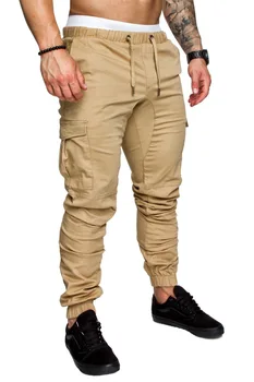 Vyriškas audinys Laisvalaikio kelių kišenių kelnės Antblauzdžiai Sutraukiamas raištis Harajuku Gatvės apranga Kelnės Vyriškos laisvalaikio sportinės kelnės