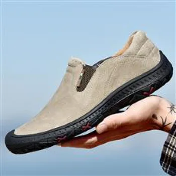 Vyriški odiniai batai Kvėpuojantys natūralios odos mados batai Laisvalaikio batai 2023 Pavasario nauji vyriški žirnių batai