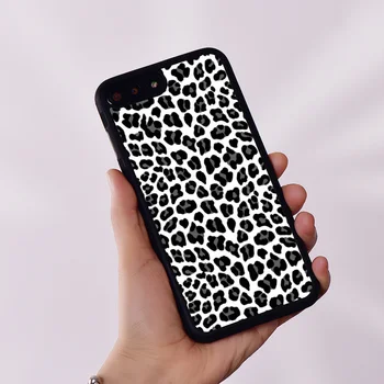 Wildflower silikoninis guminis telefono dėklo dangtelis, skirtas iPhone 6 6S 7 8 Plus X XS XR 11 12 13 14 Mini Pro Max Snow Leopard