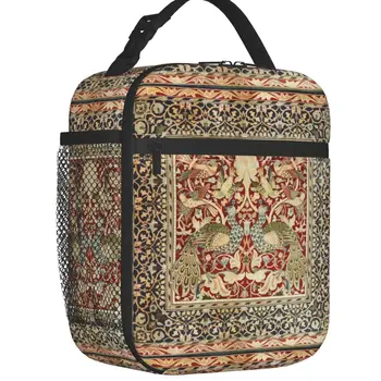 William Morris Vintage Termiškai izoliuoti pietų krepšiai Gėlių tekstilės raštas Nešiojamas pietų konteineris Stovykla Kelionių saugykla Maisto dėžutė