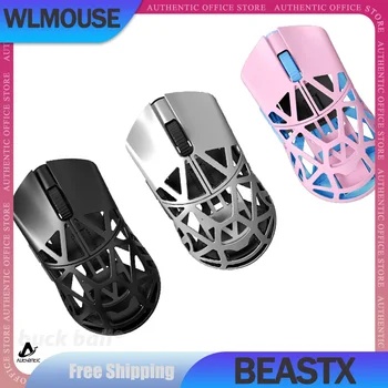 WLMOUSE BeastX Gamer Mouse Aliuminio lydinio 2.4G belaidė pelė Lengvas PAW3395 26000DPI Office žaidimų pelės Windows dovanoms