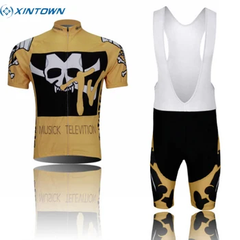 XINTOWN Pro Team Cycling Ropa Ciclismo Dviratis Trumpomis rankovėmis drabužių komplektas Dviratis Vyriškas aprangos kostiumas Džersio puskombinezoniai Auksas