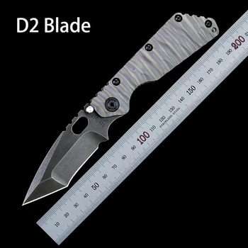 Y-START D2 ašmenys Sunkus sulankstomas peilis Taktinis peilis Išgyvenimo titano rankena Didelio kietumo gynybinis aštrus peilis Stovyklavimo įrankis