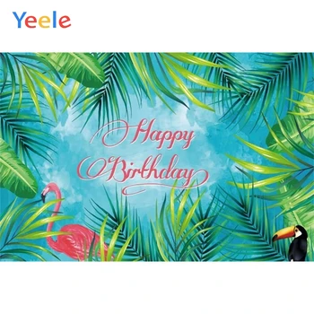 Yeele Flamingo vakarėlis Tropiniai lapai Gimtadienis Photocall Photography Fonai Individualūs fotografiniai fonai fotostudijai