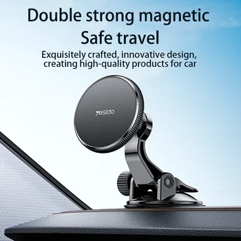 Yesido magnetinis laikiklis Automobilinis telefono laikiklis Prietaisų skydelio stovas Sulankstomas telefono palaikymas Laikiklis, skirtas iPhone 13 14 15 Pro Max, skirtas Samsung