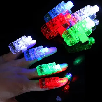 YOMDID 20Pcs LED pirštų žibintuvėliai 6 spalvoti pirštų žibintuvėliai vaikams gimtadienio baro vakarėlis Šviečiantys reikmenys Rave lazerinis žaislų asortimentas