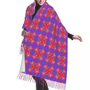 Įvairiaspalvis raštas Arabiško stiliaus šalikas Apvyniokite moteris Ilgas Žiema Šiltas Kutas Skara Unisex Fashion Prabangūs universalūs šalikai