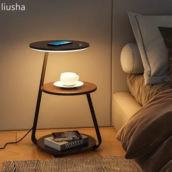 šiaurietiška akių apsaugos naktinė lempa belaidis įkrovimas kavos staliukas lempa vėjo svetainė sofa šoninė daiktadėžė grindų lempa meuble