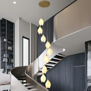 šiaurietiški LED laiptų lubų šviestuvai miegamajam Naktinė svetainė Virtuvė Laiptinė Vila Pakabinamas šviestuvas