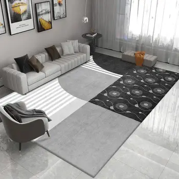 Šiaurietiško stiliaus svetainė Didelio ploto kilimas Šviesūs prabangūs kilimėliai miegamajam Namų dekoravimui Sofa Kavos staliukas Grindys Kilimėlis Poilsio kilimėlis