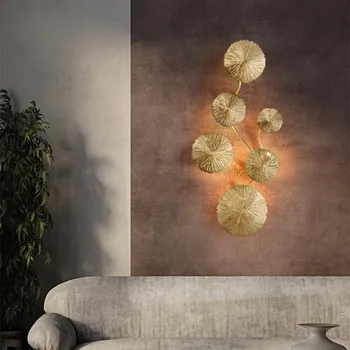 Šiaurės šalių modernus lotoso lapų sieninis šviestuvas miegamasis svetainė virtuvė valgomasis fojė koridorius LED prieškambario apšvietimas patalpų šviesa