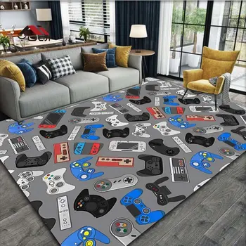 Žaidimų konsolės simboliai Kortos Žaidimo kilimėlis Teen Kawaii svetainė Miegamasis Anime kilimas Vaikų estetinis kambarys Dekoras Pūkuotas kilimėlis