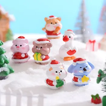 Žuvų bako dekoravimas Kalėdinis gyvūnas Mikro peizažas Sniegas Pasidaryk pats Apželdinimas Mieli maži gyvūnai Kalėdų dovanų dervos papuošalai