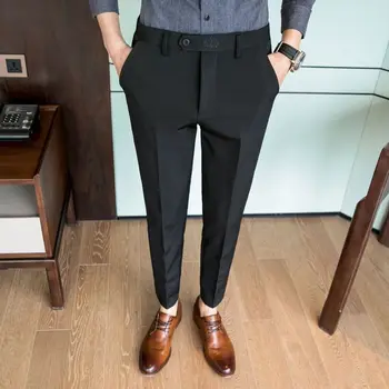 2023 Naujas prekės ženklas Vyriškos drabužių kostiumo kelnės Mada Mažos pėdos Slim Stilius Personalizuotos laisvalaikio biuro vyriškos kelnės Y431