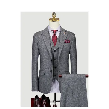 Custom Made Groom Wedding Dress Blazer Suits Pants Business High-Class Classic Dress Kelnės SA08-36999