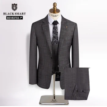 DARO( striukė + liemenė + kelnės ) Aukštos klasės prekės ženklo butikas Fashion Solid Color Mens Casual Business Suit 3Piece Set Wedding DRSV83703