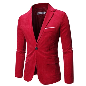Fashion Men Blazer Suit Jacket Vintage Business Casual Coat Patvarus gražus ilgų rankovių įpjovos atlapo laidas OOTD