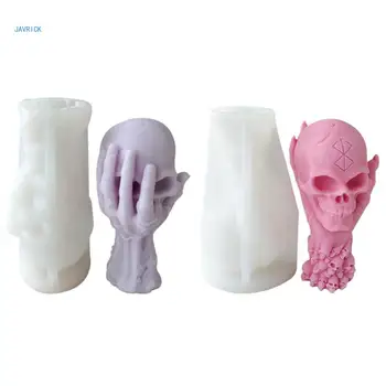 Helovino silikoninių formų žvakių gamyba Formų muilas Pelėsių kaukolės formos amatai Formos Silikoninė medžiaga 