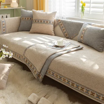 Klasikinis sofos užvalkalas Pagalvėlė Šenilinė sofa Rankšluosčių apsauginis dangtelis Neslystantis odinis Universalus pagal užsakymą pagamintas kampinis sofos užvalkalas