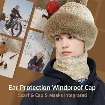 Scarf Cap Kaukės Integruota ausų apsauga Vėjo nepraleidžiantis dangtelis HAT Variklio dangtis de Cyclisme Kupė ventiliacijos kaukė Variklio dangčio žieminė kepurė vyrams