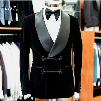 Vyrai Juodos rūkomosios striukės Blazer Prabangūs jaunikiai Vestuvių dizaineris Vakarėlio apranga